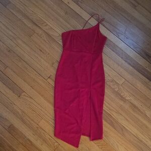 Fashion Nova Vibrant Red One-Shoulder Dress